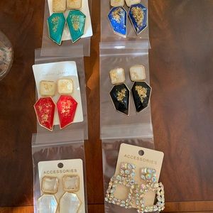 Bought too many Christmas gifts!  Set of 6 brand new statement earrings